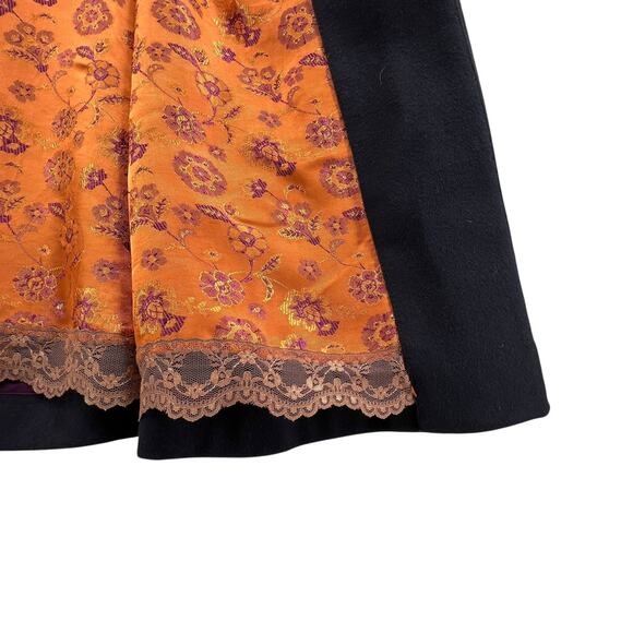 Odd Molly for Anthropologie Wool Cashmere Blend Coat Size 1 Small Orange Lining - Picture 4 of 5